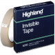 3m Highland 3/4"W Matte-finish Invisible Tape - 72 yd Length x 0.75" Width - 3" Core - 1 / Roll - Matte Clear - TAA Compliance 6200-3/42592