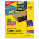 Avery &reg; Multipurpose Labels, Removable, Assorted Neon, 1 x 2.625 Inches, Pack of 360 (6479) - Removable Adhesive - 1" Width x 2 5/8" Length - Rectangle - Laser, Inkjet - Assorted - Paper - 30 / Sheet - 360 / Pack - FSC, TAA Compliance 64