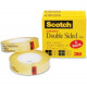 3m Scotch Permanent Double-Sided Tape - 1/2"W - 25 yd Length x 0.50" Width - 1" Core - Acrylate - 3 mil - Permanent Adhesive Backing - 2 / Pack - Clear - TAA Compliance 665-2PK