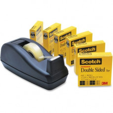 3m Scotch Permanent Double-Sided Tape - 1/2"W - 25 yd Length x 0.50" Width - 1" Core - Dispenser Included - Desktop Dispenser - 6 / Pack - Clear - TAA Compliance 665-6PKC40