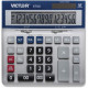 Victor 16-Digit Desktop Calculator - Extra Large Display, Angled Display, 3-Key Memory, Automatic Power Down, Dual Power, Battery Backup, Independent Memory - 16 Digits - LCD - Battery/Solar Powered - Silver, Blue - Desktop - 1 Each 6700