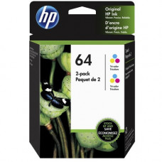 HP 64 Original Ink Cartridge - Tri-color - Inkjet - 165 Pages - 2 / Pack 6ZA55AN#140