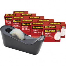 3m Scotch Super-Hold Tape - 0.75" Width x 83.33 ft Length - Durable, Reusable - Dispenser Included - 10 / Pack - Clear - TAA Compliance 700K10C18BLK