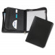 Samsill Regal Zipper Pad Holder - Letter - 8.50" Width x 11" Length Sheet Size - Leather - Black - 1 Each 70730