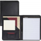 Samsill Contrast Stitch Black Leather Padfolio - Letter - 8 1/2" x 11" Sheet Size - Leather - Black - 1 Each 71710