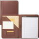 Samsill Contrast Stitch Tan Leather Padfolio - Letter - 8 1/2" x 11" Sheet Size - Leather - Tan - 1 Each 71716