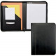 Samsill Contrast Stitch Leather Zipper Padfolio - Letter - 8 1/2" x 11" Sheet Size - Leather - Black 71720
