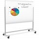 Mooreco Balt Visionary Move Mobile Magnetic Glass Whiteboard 4x6 - 72" (6 ft) Width x 48" (4 ft) Height - White Glass Surface - Silver Steel Frame - Rectangle - Wall Mount - Assembly Required - 1 Each 74951