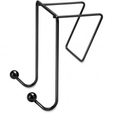 Fellowes Wire Partition Additions&trade; Double Coat Hook - 2 Hooks - for Coat, Umbrella, Sweater, Wall - Plastic - Black - 1 Each 75510