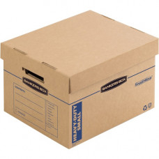 Fellowes Bankers Box SmoothMove&trade; Maximum Strength Moving Boxes, Small, 8 Pack - Internal Dimensions: 12" Width x 15" Depth x 10" Height - External Dimensions: 12.8" Width x 16.5" Depth x 10.4" Height - Lift-off Clos