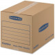 Fellowes Bankers Box SmoothMove&trade; Basic Moving Boxes, Small - Internal Dimensions: 12" Width x 16" Depth x 12" Height - External Dimensions: 12.3" Width x 16.5" Depth x 12.6" Height - Heavy Duty - Corrugated - Kraft,