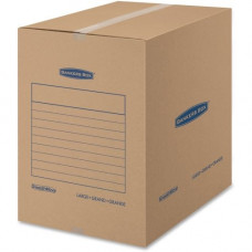 Fellowes Bankers Box SmoothMove&trade; Basic Moving Boxes, Large - Internal Dimensions: 18" Width x 18" Depth x 24" Height - External Dimensions: 18.3" Width x 18.3" Depth x 24.8" Height - Kraft, Black - Recycled - 15 / C