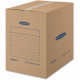 Fellowes Bankers Box SmoothMove&trade; Basic Moving Boxes, Large - Internal Dimensions: 18" Width x 18" Depth x 24" Height - External Dimensions: 18.3" Width x 18.3" Depth x 24.8" Height - Kraft, Black - Recycled - 15 / C