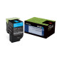 Lexmark (801SC) Cyan Return Program Toner Cartridge (2,000 Yield) - TAA Compliance 80C1SC0