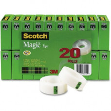 3m Scotch&reg; Magic&trade; Tape, 3/4" x 1000", 20 rolls/pack, 6 packs/cs, 1" Core - 0.75" Width x 83.33 ft Length - 1" Core - Writable Surface - 20 / Pack - Matte Clear - TAA Compliance 810K20