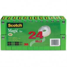 3m Scotch&reg; Magic&trade; Tape, 3/4" x 1000", 24 Boxes/Pack, 1" Core - 0.75" Width x 83.33 ft Length - 1" Core - Photo-safe, Non-yellowing, Writable Surface, Repositionable - 24 / Pack - Matte Clear - TAA Compliance 810K