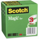 3m Scotch&reg; Magic&trade; Tape, 3/4" x 1,000", 3 Boxes/Pack, 1" Core - 0.75" Width x 83.33 ft Length - 1" Core - Writable Surface, Photo-safe - 3 / Pack - Matte Clear - TAA Compliance 810K3
