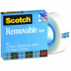 3m Scotch Removable Magic Tape - 36 yd Length x 0.50" Width - 1" Core - 1 / Roll - Matte Clear - TAA Compliance 811-12-1296