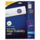 Avery &reg; High-Visibility Labels - Permanent Adhesive - 1 1/2" Diameter - Round - Inkjet - White - Paper - 20 / Sheet - 400 / Pack - TAA Compliance 8293