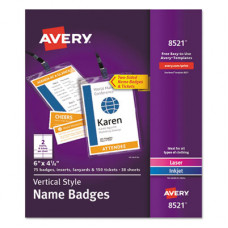 Avery BADGE,VERTICAL,75/PK,WH - TAA Compliance 8521