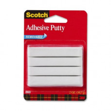 3m Scotch Removable Adhesive Putty - Removable, Reusable - 4 / Pack - White - TAA Compliance 860