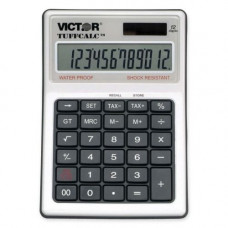 Victor 99901 TuffCalc Calculator - Extra Large Display, Angled Display, Water Proof, Shock Resistant, Battery Backup, 3-Key Memory, Independent Memory, Dual Power, Washable - Battery/Solar Powered - 1.8" x 4.6" x 6.5" - White - 1 Each 99901