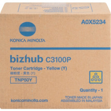 Konica Minolta TNP50Y Toner Cartridge - Yellow - Laser - 6000 Pages - 1 Each - TAA Compliance A0X5234