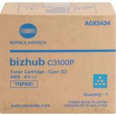 Konica Minolta TNP50C Toner Cartridge - Cyan - Laser - 6000 Pages - 1 Each - TAA Compliance A0X5434