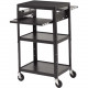 Bretford Basics A2642DNS-E5 Multimedia Cart with 6-Outlet Electrical - 4 Casters - 5" Caster Size - Steel - 24" Width x 18" Depth x 43" Height - Black - GREENGUARD, TAA Compliance A2642DNS-E5