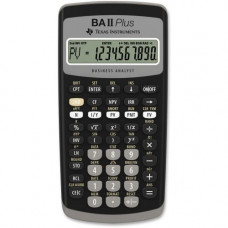 Texas Instruments BA-II Plus Advance Financial Calculator - Power OFF Memory Protection - 1 Line(s) - 10 Digits - LCD - Battery Powered - 1 - Button Cell - 0.6" x 3" x 6" - Dark Gray - 1 Each BA-IIPLUS