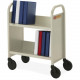 Bretford Basics Voyager Single-Sided Book Truck - 2 Shelf - 4 Casters - 5" Caster Size - Steel - 26" Width x 14" Depth x 33" Height - Putty BOO227-PB