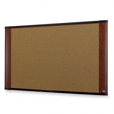 3m Cork Board, Mahogany Finish Frame (48" x 36") - TAA Compliance C4836MY