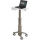 Ergotron CareFit Slim Laptop Cart - 12 lb Capacity - 4 Casters - 4" Caster Size - Cast Aluminum, Plastic, Zinc Plated Steel - White, Warm Gray C50-1100-0