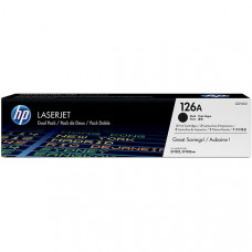 HP 126A (CE310AD) Black 2-pack Original LaserJet Toner Cartridges (2 x 1,200 Yield) - Design for the Environment (DfE), TAA Compliance CE310AD