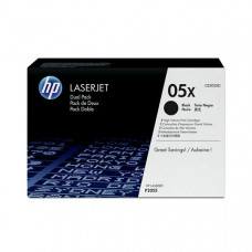 HP 05X (CE505XD) Black High Yield 2-pack Original LaserJet Toner Cartridges (2 x 6,500 Yield) - Design for the Environment (DfE), TAA Compliance CE505XD