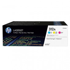 HP 312A (CF440AM) Cyan/Yellow/Magenta 3-pack Original LaserJet Toner Cartridges (8,100 Yield) - TAA Compliance CF440AM