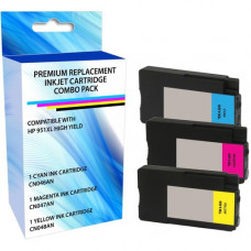 eReplacements CR318BN-ER Remanufactured High Yield Ink Cartridge 951XL Cyan/Magenta/Yellow Ink Color Combo Pack - Inkjet - High Yield - 1500 Pages Color CR318BN-ER