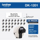 Brother DK Address Label - 1 9/64" Width x 3 1/2" Length - Rectangle - Thermal - White - Paper - 400 / Roll - 24 Roll DK120124PK