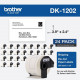 Brother DK Address Label - 2 2/5" Width x 3 29/32" Length - Rectangle - Thermal - Paper - 300 / Roll - 24 Roll - TAA Compliance DK120224PK