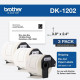 Brother DK Address Label - 2 2/5" Width x 3 29/32" Length - Rectangle - Thermal - White - Paper - 300 / Roll - 3 Roll - TAA Compliance DK12023PK