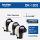 Brother DK File Folder Label - 21/32" Width x 3 2/5" Length - Rectangle - Thermal - White - Paper - 300 / Roll - 3 Roll DK12033PK