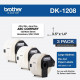 Brother DK Address Label - 1 2/5" Width x 3 1/2" Length - Rectangle - Thermal - Paper - 400 / Roll - 3 Roll - TAA Compliance DK12083PK