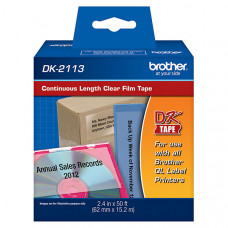Brother 62mm (2 3/7") Black on Clear Continuous Length Film Label Tape (15m/50') (1/Pkg) - TAA Compliance DK2113