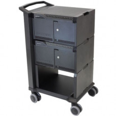 Ergotron Tablet Management Cart 32 - 4 Casters - 4" Caster Size - Steel, Aluminum, Acrylonitrile Butadiene Styrene (ABS) - 23" Width x 18.4" Depth x 39.3" Height - Black - For 32 Devices DM32-1004-2