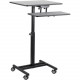 Oklahoma Sound Mobile Laptop Sit-Stand Cart - 4 Casters - Steel Frame - Gray Nebula, Black EDTC