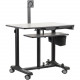 Oklahoma Sound Mobile Computer Sit-Stand Cart - 4 Casters - 2.50" Caster Size - ABS Plastic - 44.5" Height - Steel Frame - Gray Nebula, Black EDTCP