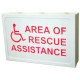 Talk-A-Phone ETP-SIGN/L Lighted Information Sign - AREA OF RESCUE ASSISTANCE Print/Message - 12.3" Width x 8.1" Height - Rectangular Shape - Steel - TAA Compliance ETPSIGNL