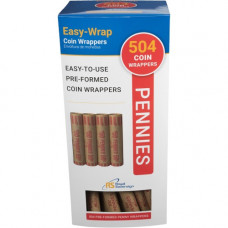 Royal Sovereign 504 Penny Pack Preformed Coin Wrappers - 5" Width - 1&#194;&#162; Denomination - Easy to Use, Heavyweight, Pre-formed, Durable - Kraft Paper FSW504P