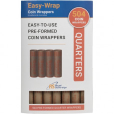 Royal Sovereign 504 Preformed Quarter Coin Wrappers - 4.50" Width - 25&#194;&#162; Denomination - Easy to Use, Heavyweight, Pre-formed, Durable - Kraft Paper FSW504Q