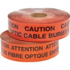 Panduit Caution Sign - 1 - CAUTION FIBER OPTIC CABLE BURIED BELOW Print/Message - 6" Height - Laminated Aluminum - Black, Orange - TAA Compliance HTDU6O-FO